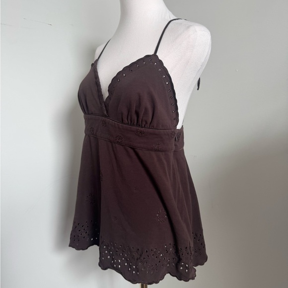 Vintage Y2K Bebe Babydoll Top – Eyelet Hem & Empire Waist M - Picture 4 of 6